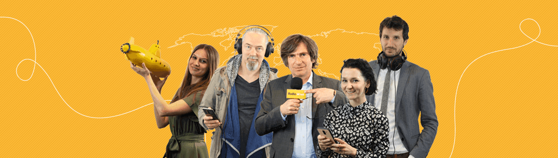 Słuchacze Radia Wnet na antenie: Łukasz Gryglewicz, Ewelina Gryglewicz, Jakub Śmiechowicz, Jarosław Piskorski
