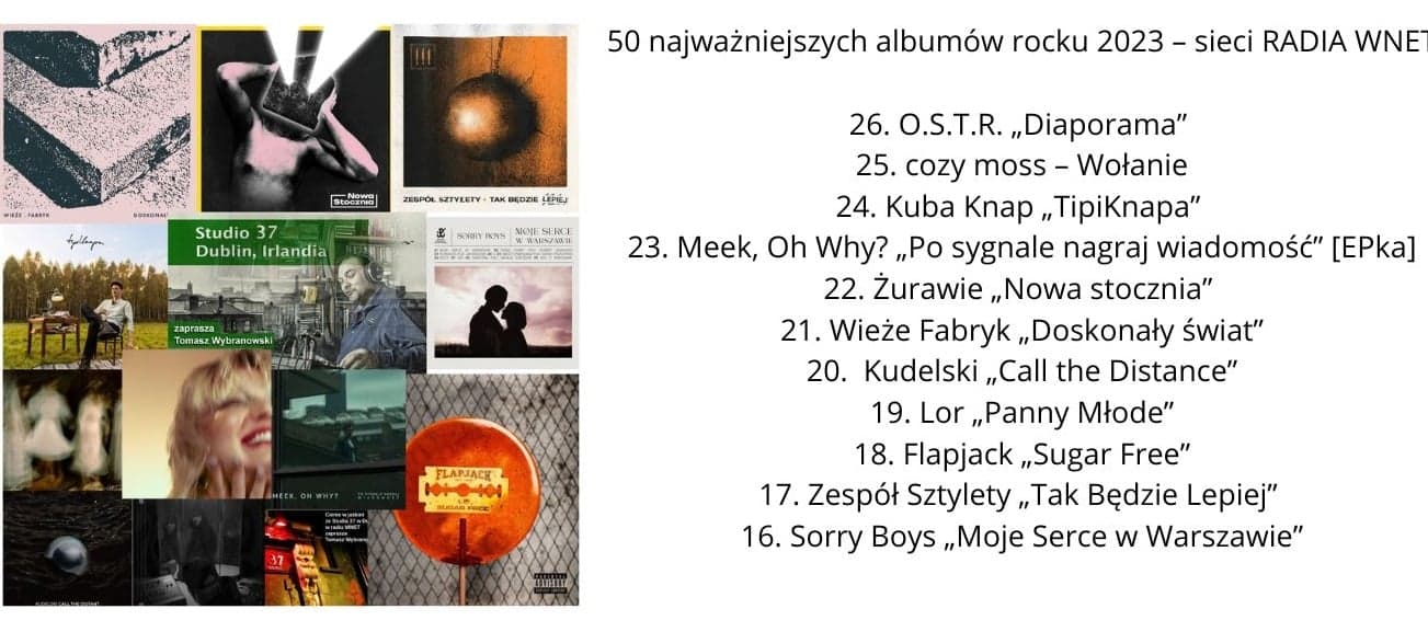 50 najważniejszych polskich albumów rocku 2023 Radia Wnet – Tomasz Wybranowski – cz. 3 – długograje z pozycji 26 – 16
