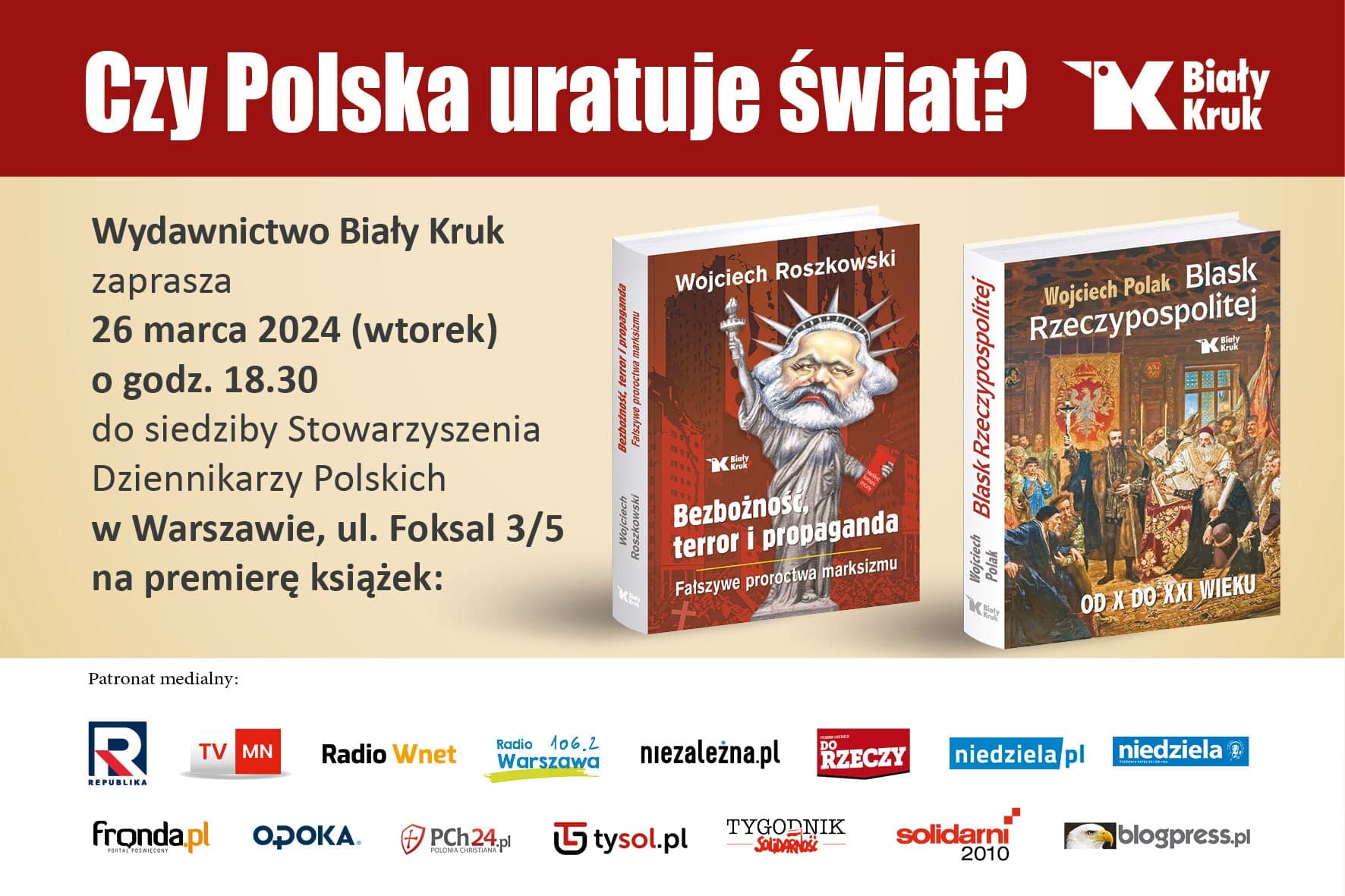 Czy Polska uratuje świat? Dwie premiery, dwóch wybitnych profesorów. Wykłady, kiermasz książek, autografy autorów