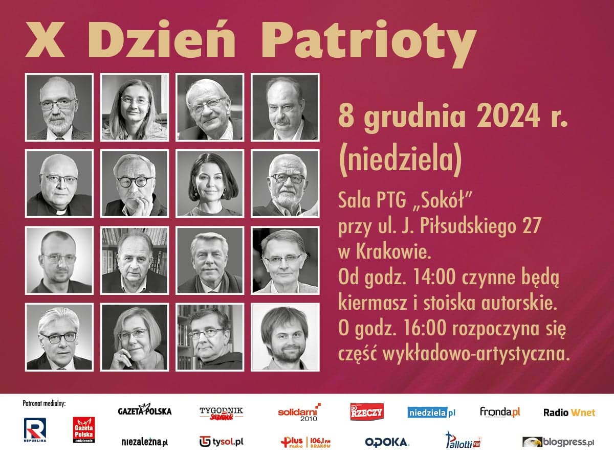 Kto zostanie Patriotą Roku? Już 8 grudnia jubileuszowy – X Dzień Patrioty. Patronat Radia Wnet