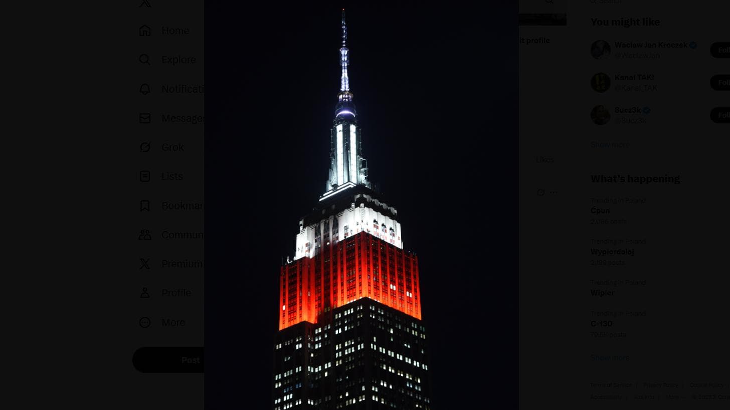 „Dla Polski”. Empire State Building w narodowych barwach