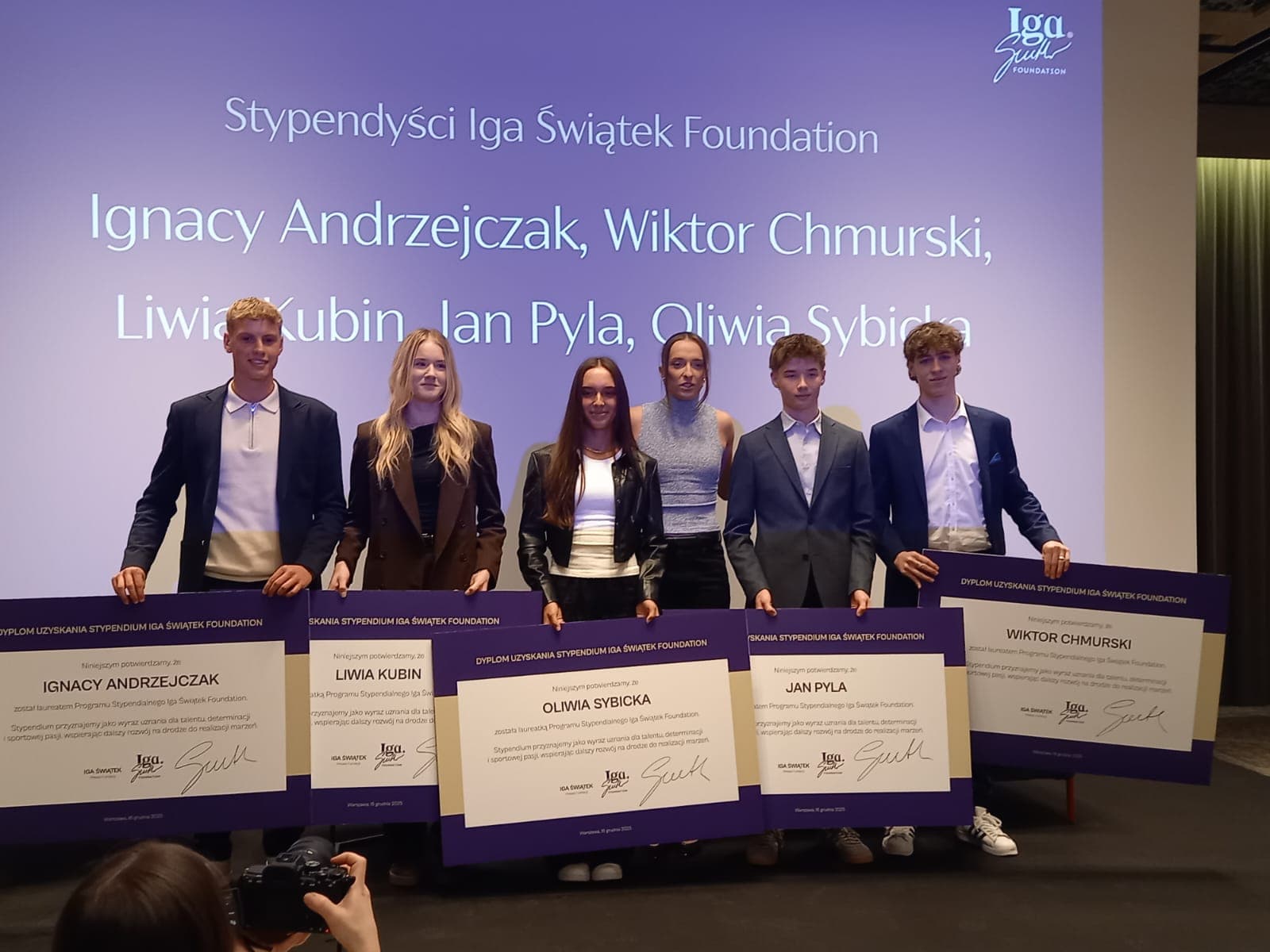 Iga Świątek zaprezentowała pierwszych stypendystów swojej fundacji