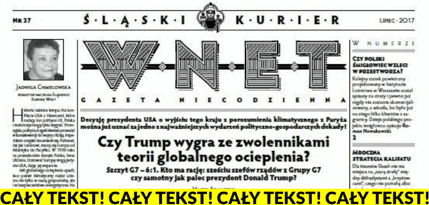 „Śląski Kurier Wnet” 37/2017, Jadwiga Chmielowska: Frasyniuk dał niezamierzony dowód, komu służy KOD i cała ta hałastra