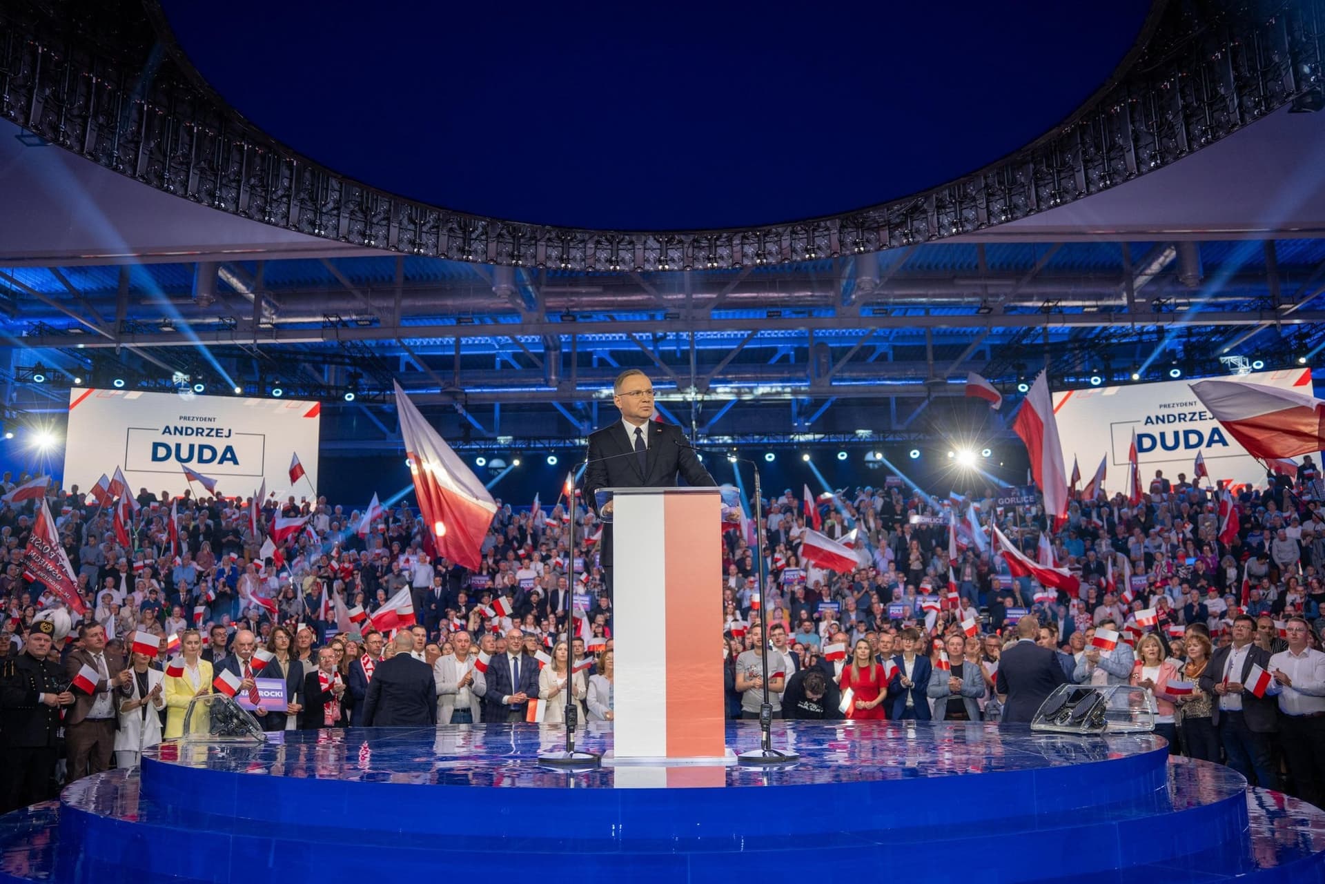 Andrzej Duda na konwencji K. Nawrockiego: Dziś potrzebny jest prezydent, który zapewni, by Polska szła drogą demokracji!