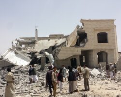 Zniszczony dom w jemeńskim mieście Sana / Fot. Mr Ibrahem, Wikimedia Commons