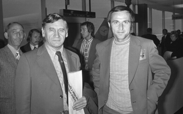 Kazimierz Górski (z lewej) Jan Domarski (z prawej), 1973